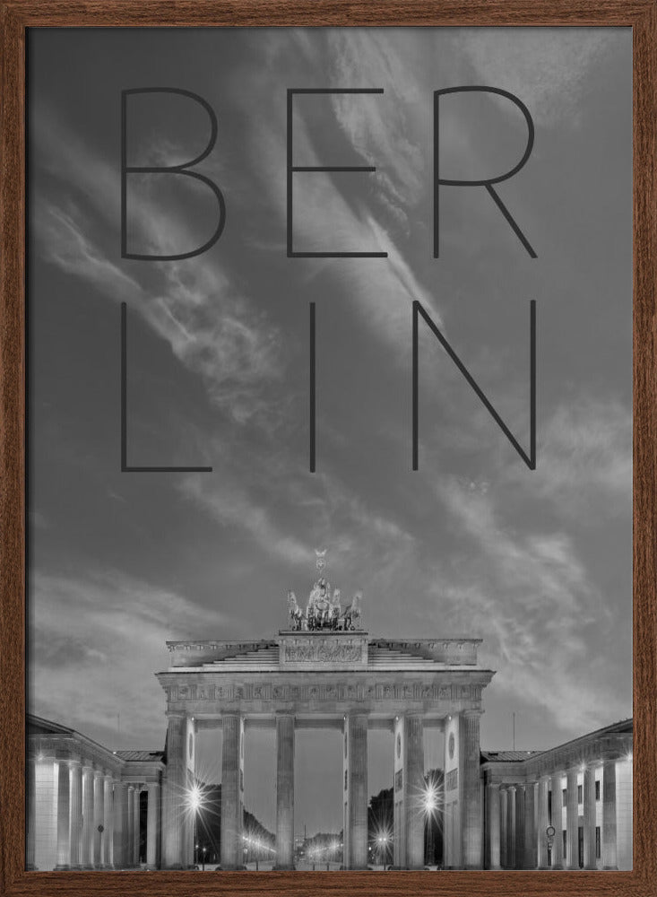 BERLIN Brandenburg Gate | Text & Skyline Poster